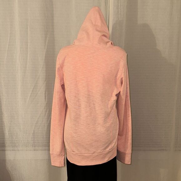 Lucy L Peach Heathered Athletic Quarter Zip Cotton Blend Hoodie - Picture 9 of 16